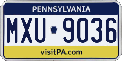 PA license plate MXU9036