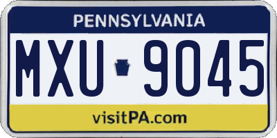 PA license plate MXU9045