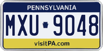 PA license plate MXU9048