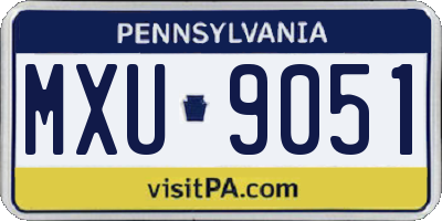 PA license plate MXU9051