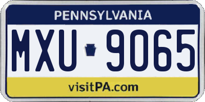 PA license plate MXU9065