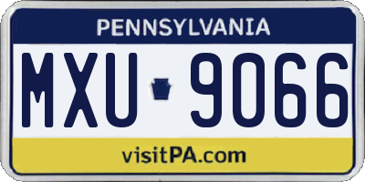 PA license plate MXU9066
