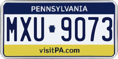 PA license plate MXU9073