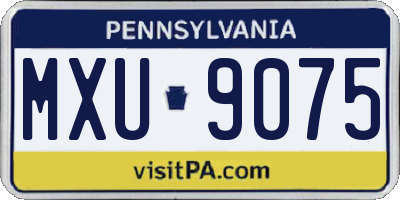 PA license plate MXU9075