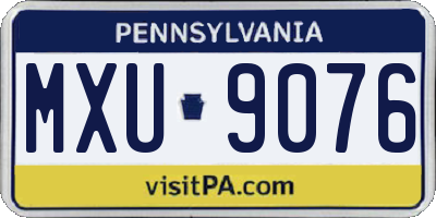 PA license plate MXU9076