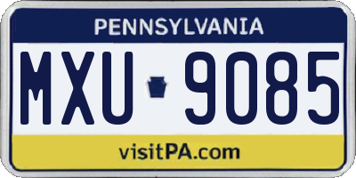 PA license plate MXU9085