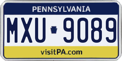 PA license plate MXU9089
