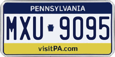 PA license plate MXU9095