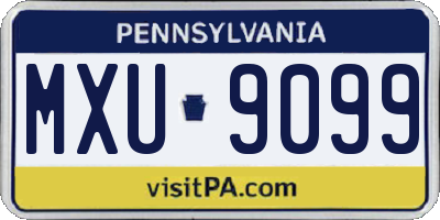 PA license plate MXU9099