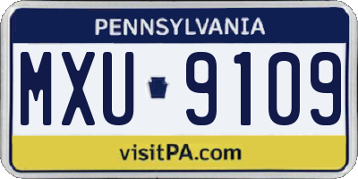 PA license plate MXU9109