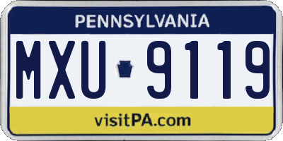 PA license plate MXU9119