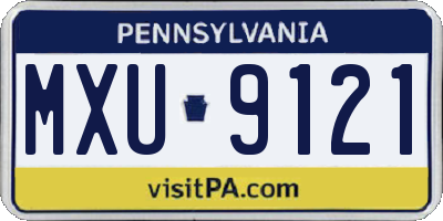 PA license plate MXU9121
