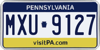 PA license plate MXU9127