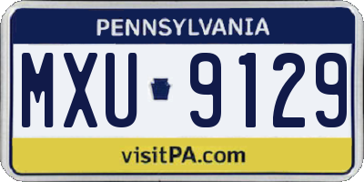 PA license plate MXU9129