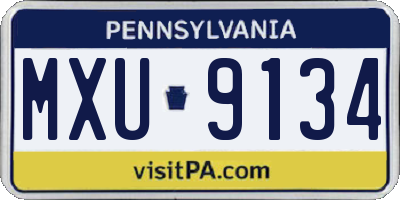 PA license plate MXU9134