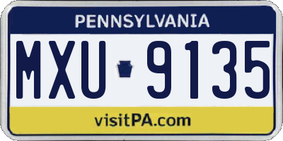 PA license plate MXU9135