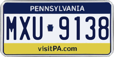 PA license plate MXU9138