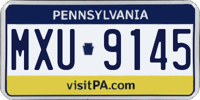 PA license plate MXU9145