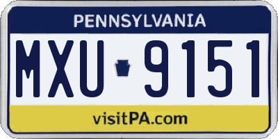 PA license plate MXU9151