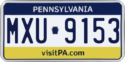 PA license plate MXU9153