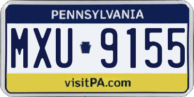 PA license plate MXU9155