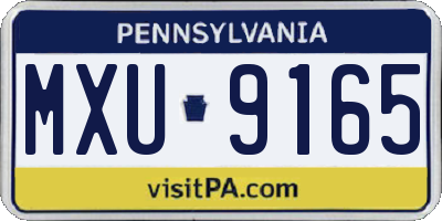 PA license plate MXU9165