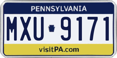PA license plate MXU9171