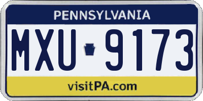 PA license plate MXU9173
