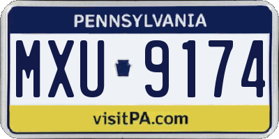 PA license plate MXU9174