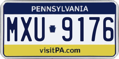 PA license plate MXU9176