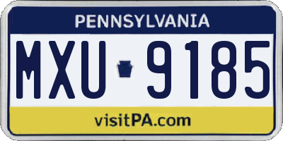 PA license plate MXU9185