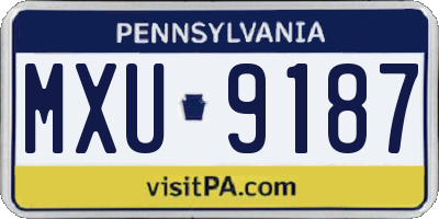 PA license plate MXU9187
