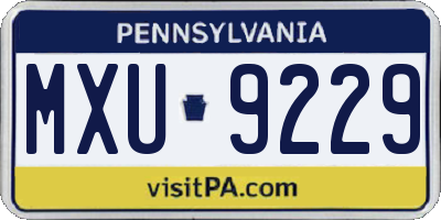 PA license plate MXU9229