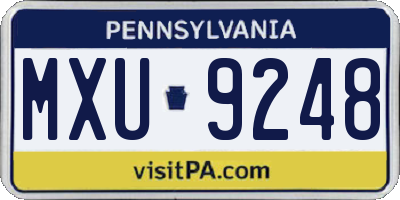 PA license plate MXU9248