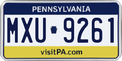 PA license plate MXU9261