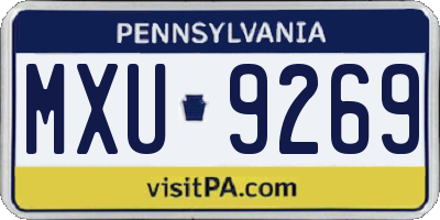 PA license plate MXU9269