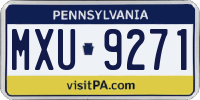 PA license plate MXU9271