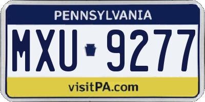 PA license plate MXU9277