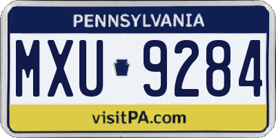 PA license plate MXU9284
