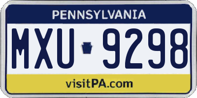 PA license plate MXU9298