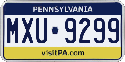 PA license plate MXU9299