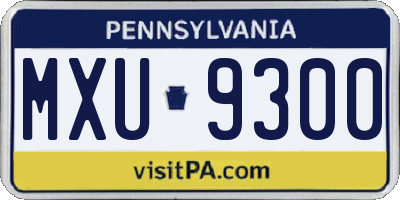 PA license plate MXU9300