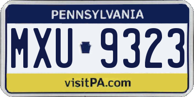 PA license plate MXU9323