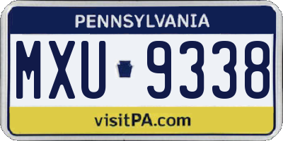 PA license plate MXU9338