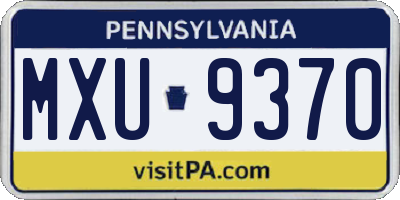 PA license plate MXU9370