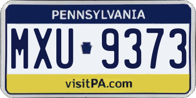 PA license plate MXU9373