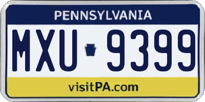PA license plate MXU9399