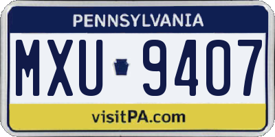 PA license plate MXU9407