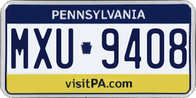 PA license plate MXU9408