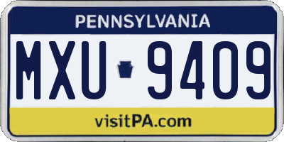 PA license plate MXU9409